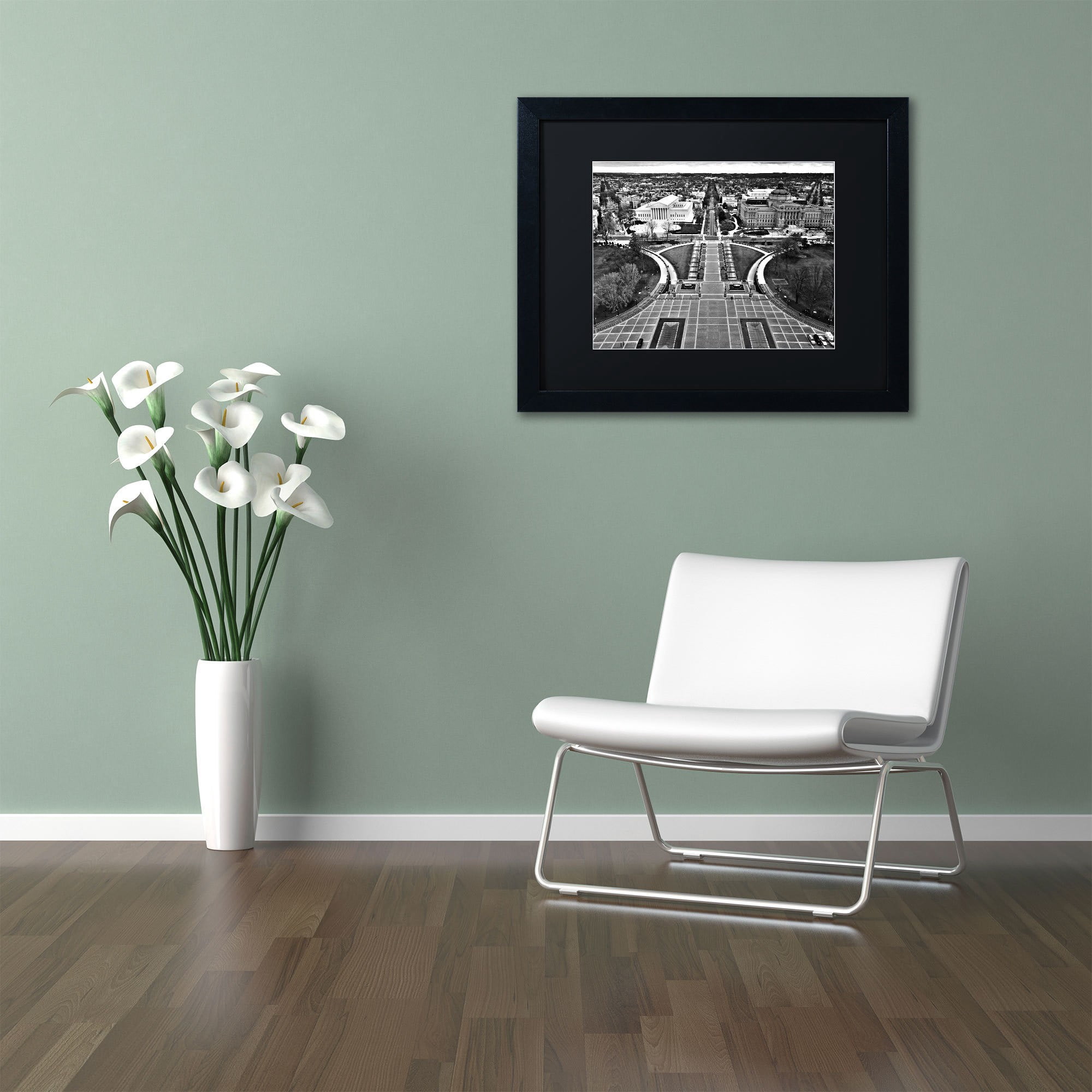 Trademark Fine Art "Washington, DC" Canvas Art by CATeyes, Black Matte, Black Frame