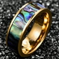 thumbnail image 3 of 6mm Unisex Gold and Silver Two-Tone Tungsten Wedding Band Step Edges Dome Style, 3 of 3