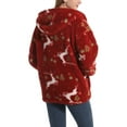 thumbnail image 4 of LilyLLL Womens Christmas Reindeer Print Sweater Coat Winter Fleece Hoodie Jacket Outwear, 4 of 4