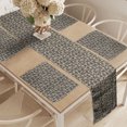 thumbnail image 2 of Ambesonne Jungle Print Table Runner & Placemats, Simplistic Foliage, Placemat 4 pcs + Runner 14"x90", Beige and Charcaol Grey, 2 of 2