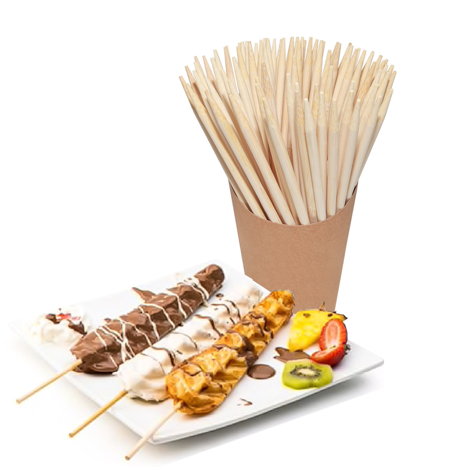 Candy Apple/Corn Dog Sticks 50 ct  Wood Skewers Dowels Pointed 8.5" x 3/16" 