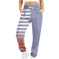 thumbnail image 2 of Trushirts Women's Gray S Casual Sweatpants - 100% Polyester Soft, Asymmetrical Stripe with Elastic Drawstring Waist & Side Pockets, 2 of 5