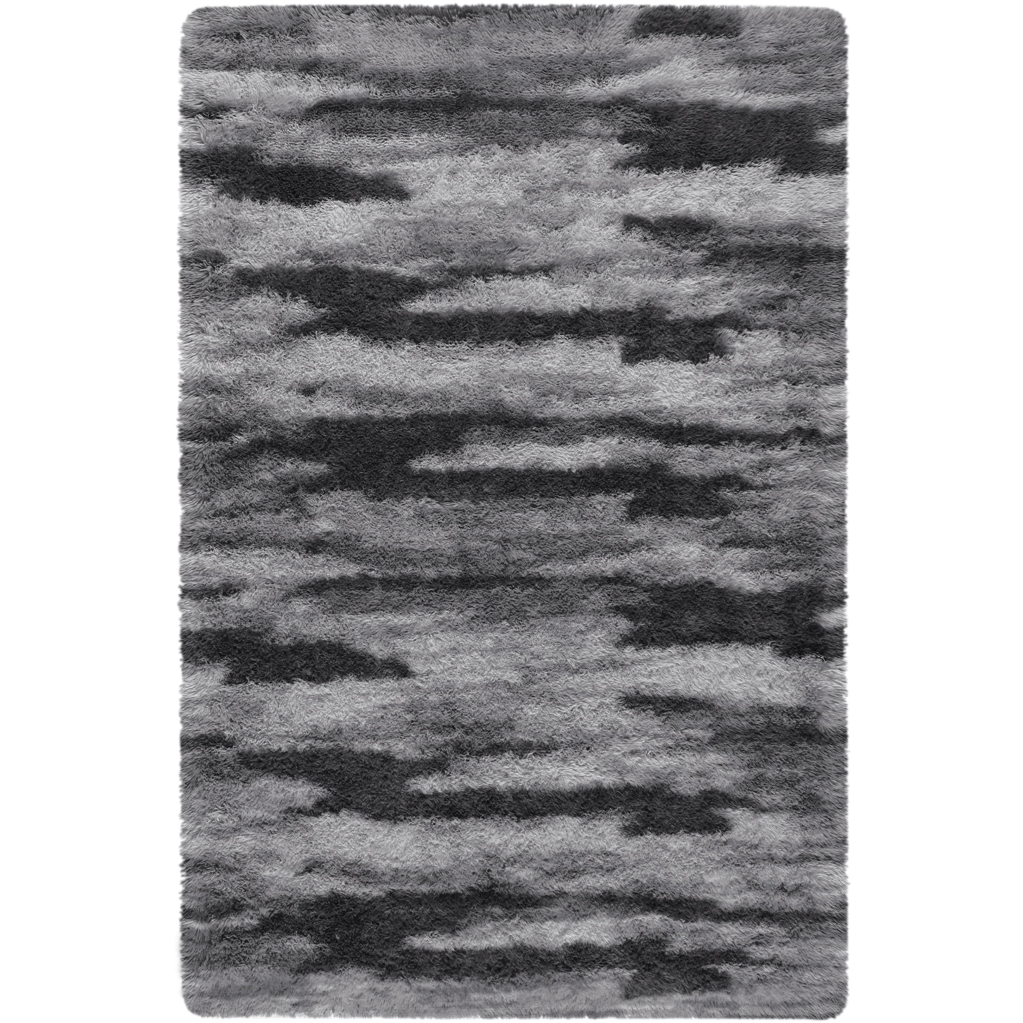 Cydiria Modern Charcoal Plush Area Rug Scandinavian Shaggy Carpet for Living Room, 8' x 10'