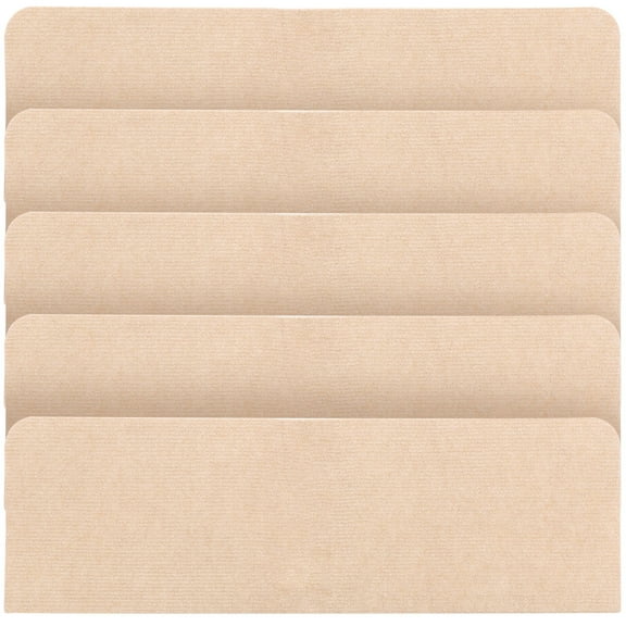 HONITANO 5Pcs Rectangular Beige Polyester Stair Treads Non-Slip Carpet for Indoor Use 27.6X8.7X1.8In