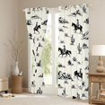 thumbnail image 3 of Homewish Retro Tribal Cowboy Kitchen Curtains,Southwest Desert Cactus Black Out Curtains Pack of 2 (42x63 Each), 3 of 6