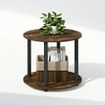 thumbnail image 5 of Furinno Turn-N-Tube Simple Design 2-Tier Round Wooden Side End Table, Amber Pine, 5 of 6