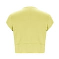 thumbnail image 5 of Deals of Today Clearance 2025 Abomasnow Women's Cropped T-Shirts Casual Cap Sleeve Crewneck Crop Tops Summer Solid Color Basic Workout Blouses, 5 of 7