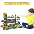 thumbnail image 5 of Parking Garage Vehicle Playset, Race Car Ramp Track Toy with Play Map and 6 Mini Car, Engineering Adventure Track Parking Lots for Kids 3+, 5 of 6