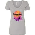 thumbnail image 3 of Inktastic Daytona Beach Florida Sunset Women's V-Neck T-Shirt, 3 of 5