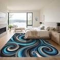 thumbnail image 3 of ODIKA 5'x7' Machine Washable Non-Slip Area Rug, Abstract Blue High Traffic Rug, Blue, 956047, 3 of 7