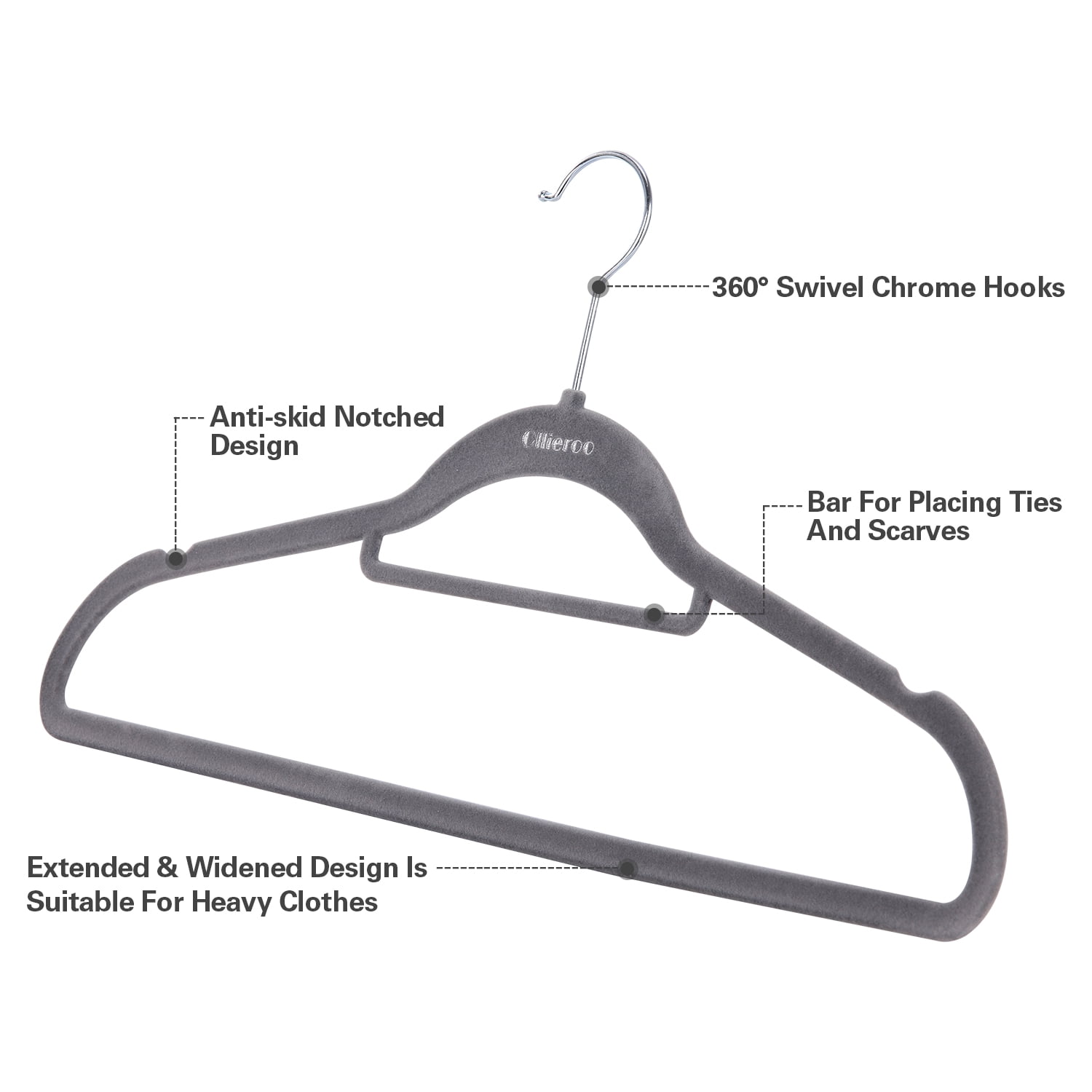 Ollieroo Premium Velvet Hangers,50 Pack Beige Clothing Hangers,Non-Slip and Durable Coat Hangers,Heavy Duty Hangers with 360 Degree Rotatable Hook
