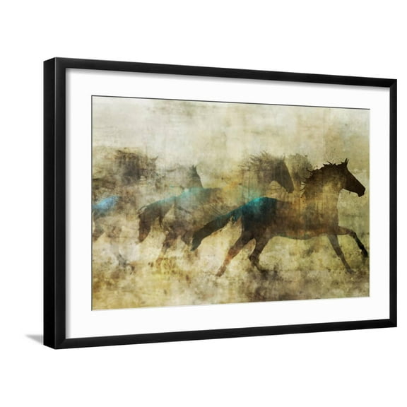 Art.com Horses, Beautiful and Free Art Print by Ken Roko, Black Frame Wall Art, 29" x 21"