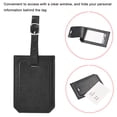 thumbnail image 4 of Uxcell 10x7cm Luggage Tag PU Holders Baggage Label Identifier with Straps Black 4 Pack, 4 of 6