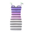 thumbnail image 4 of USSUMA Summer Dresses for Women 2022 Striped Tie Dye Dress Wedding Guest Pocket Drawstring Zipper Spaghetti Strap Sun Dresses Casual Sleeveless Short Mini V-Neck Beach Party Sundresses, 4 of 5