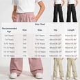 thumbnail image 3 of DJDLJWCJ Teen Cargo Pants for Girl 14-16 Straight Leg Elastic Waist Baggy Pants Solid Color Lightweight Work Pants Beige Size 9, 3 of 5