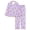 Light Purple Capybara Bubble Tea (Long sleeves & Long Pants), variant on Girls Long Sleeve Pajama Set All-Over Pink-White Striped Bow Print Lapel Button Down Ruffled Trim Kids Sleepwear Size 10