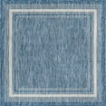 thumbnail image 3 of Unique Loom Outdoor Border Collection Area Rug - Soft Border (5' Square Blue/Ivory), 3 of 7