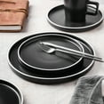 thumbnail image 4 of Stone Lain Allison Stoneware Dish Set, 32-Piece Round Dishes for 8, Black and White, 4 of 6