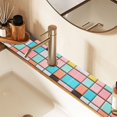 thumbnail image 2 of Yayeee Faucet Mat for Kitchen Sink 30" Diatomite Long Splash Guard Pad, Colorful Checkered Pattern, 2 Pack, 2 of 7