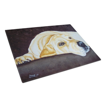 

Carolines Treasures AMB1072LCB Naptime Yellow Labrador Glass Cutting Board Large 12H x 16W multicolor