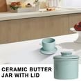 thumbnail image 2 of Pot à Beurre avec Couvercle Moderne Rond en Céramique Assiettes à Beurre Tartinables en Porcelaine Récipient de Rangement pour Fromage Bleu, 2 of 6