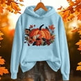 thumbnail image 3 of Hoodies for Women Sky Blue Women's Halloween Themed Hoodie with Pockets Fall Winter Womens Sweatshirt XXL, 3 of 4