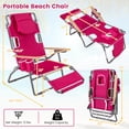 thumbnail image 3 of Costway 3-IN-1 Foldable Beach Chair with Face Hole, Footrest, Adjustable Backrest, Pillow Pink, 3 of 9