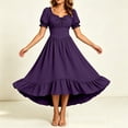 thumbnail image 4 of Renaissance Costume Women High Low Corset Dress Cottagecore Puff Sleeve Ruffles Fairy Dress, 4 of 9