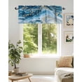 thumbnail image 6 of Curtain Valance for Windows,Retro Abstract Blue Marble Stone Kitchen Valances Rod Pocket Short Curtains,Modern Liquid Texture Window Treatment Panel for Bedroom Bathroom 60x18in, 6 of 9