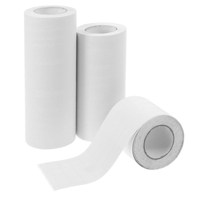 Minkissy 3 Rouleaux de Bordure de Mur en Grain de Bois Blanc Simple pour Espaces Intérieurs