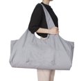thumbnail image 1 of 1 pieza (gris, aproximadamente 74 x 23 x 30 cm (el tamaño de bolsillo es de aproximadamente 37 x 27 cm)) Bolsa de yoga de lona de gran capacidad (37 x 27 cm) de gran tamaño., 1 of 3
