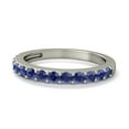 thumbnail image 3 of 1 Carat Blue Sapphire Wedding Ring Band in 10k White Gold, 3 of 5