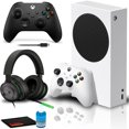 thumbnail image 1 of Microsoft Xbox Series S Gaming Console with Xbox Wireless Controller + USB-C Cable (2020, Carbon Black), Wireless Stereo Headset (20th Anniversary), and 6Ave Cleaning Kit, 1 of 6