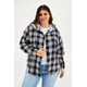 thumbnail image 5 of Sobre camisa con capucha Roman Fashion/Tallas EXtras, 8066 (Negro cuadros) negro 36, 5 of 7