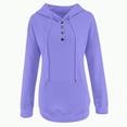 thumbnail image 4 of Godom Half Boutton Womens Hoodies Drawstring Hooded Sweatshirts for Woman with Pocket, 4 of 5
