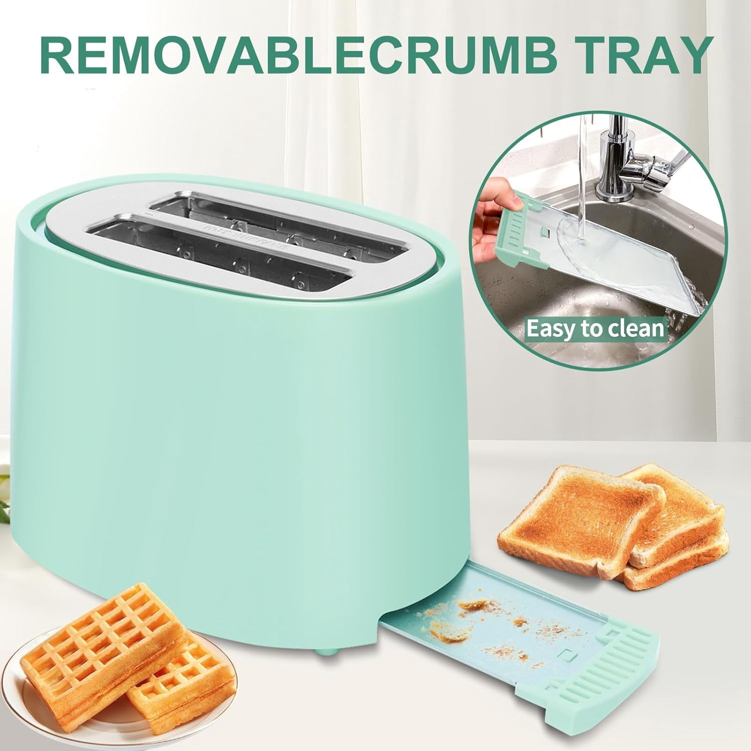 Toaster 2 Slice, Extra Wide Slot Toaster, 7 Shade Settings, Bread Toaster with Cancel, Defrost, Reheat Function, Extra Wide Slots for Waffle or Bagel, Removable Crumb Tray, 750W, Retro Red