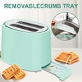 thumbnail image 4 of Toaster 2 Slice, Extra Wide Slot Toaster, 7 Shade Settings, Bread Toaster with Cancel, Defrost, Reheat Function, Extra Wide Slots for Waffle or Bagel, Removable Crumb Tray, 750W, Retro Red, 4 of 8