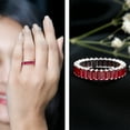 thumbnail image 3 of Rosec Jewels Lab Grown Ruby Eternity Band for Women - Wedding Anniversary Ring - AAAA Quality Certified - with Jewelry Box, 10K White Gold, US 5.50, 3 of 9