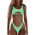 thumbnail image 1 of Gibobby Trajes de Natación para Mujer Mujeres Bandeau Bandage Bikini Set Push Up Traje de baño brasileño Ropa de playa Traje de baño Tow Piece Traje de b(Verde de menta,XL), 1 of 5