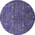 thumbnail image 1 of Ahgly Company Indoor Round Oriental Blue Industrial Area Rugs, 6' Round, 1 of 4