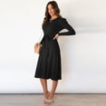 thumbnail image 4 of OBEEII Sweater Dresses for Women 2024 Fashion Black Knitted Maxi Dresses Belted Dresses Casual Dress, 4 of 9