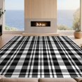 thumbnail image 2 of Design&I 8'x10' Washable Area Rug Classic Grid Plaid Black White Checkered Geometric Border Design for Dining Room, Large Office, Lounge, Snag-Free, 2 of 7