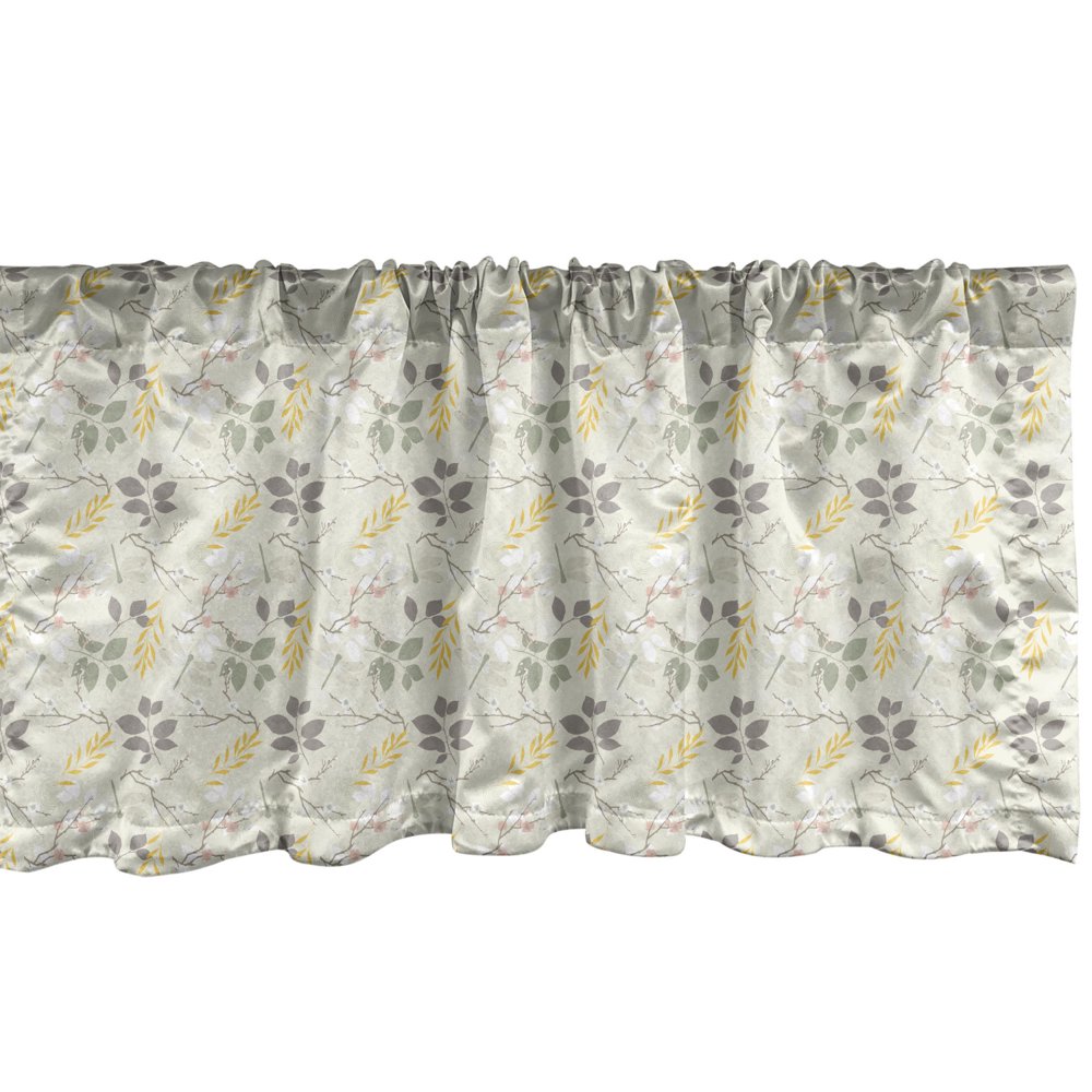 Grey and Yellow Window Valance, Vintage Farm Life Modern Inspired