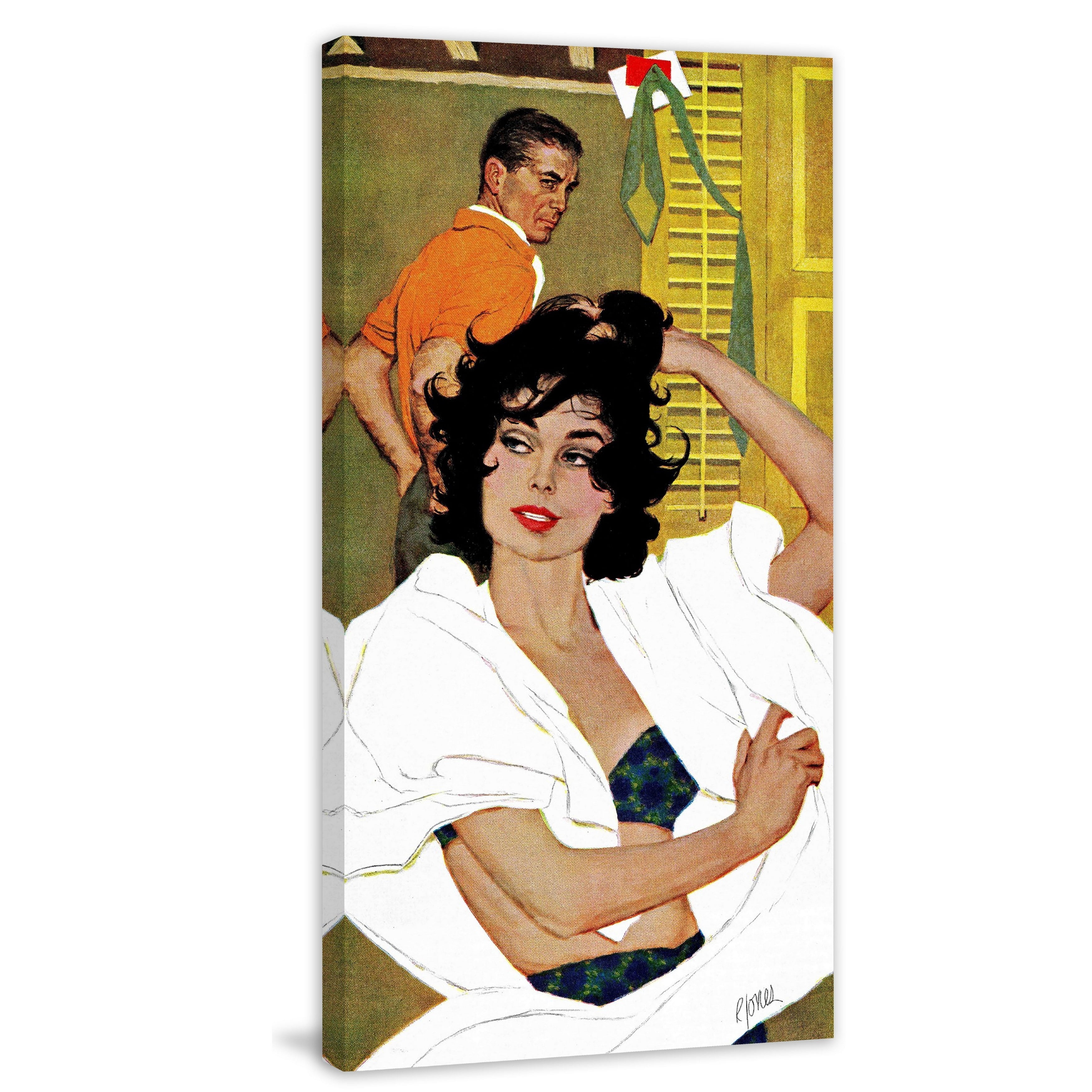MARMONT HILL  - The Husband Hunter by Robert Jones Painting Print on Canvas - Multi-Color 18 x 36