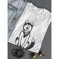 thumbnail image 3 of B&w Happy Husky Tongue Out T-Shirt Women -Image by Shutterstock, Female Medium, 3 of 4