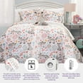 thumbnail image 2 of Lush Decor Pixie Fox Courtepointe Réversible Ensemble de Literie 3 Pcs - Gris/rose - Ensemble de Courtepointe Simple, 2 of 2