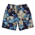 thumbnail image 3 of Uemuo Abstract Blue Squares Pattern Men's Swim Trunks Hawaiian Beach Bathing Suit Swimsuits Beach Quick-Dry Shorts with Pockets-, 3 of 9