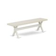 thumbnail image 2 of X-Style 15x60 in Dining Bench with Wirebrushed Linen White Leg and Linen White Top finish, 2 of 4