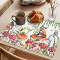 thumbnail image 3 of Pastoral Mushroom Fox Placemats Set of 6 Watercolor Eucalyptus Botanical Place Mats Indoor Wipeable Table Mats Washable Cloth Dining Table Placemats for Kitchen Holiday Party Home Decor 13x19 Inch, 3 of 9