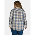 thumbnail image 4 of Terra & Sky Women's Plus Plaid Button-Down Shirt, Sizes 0X-5X, 4 of 5